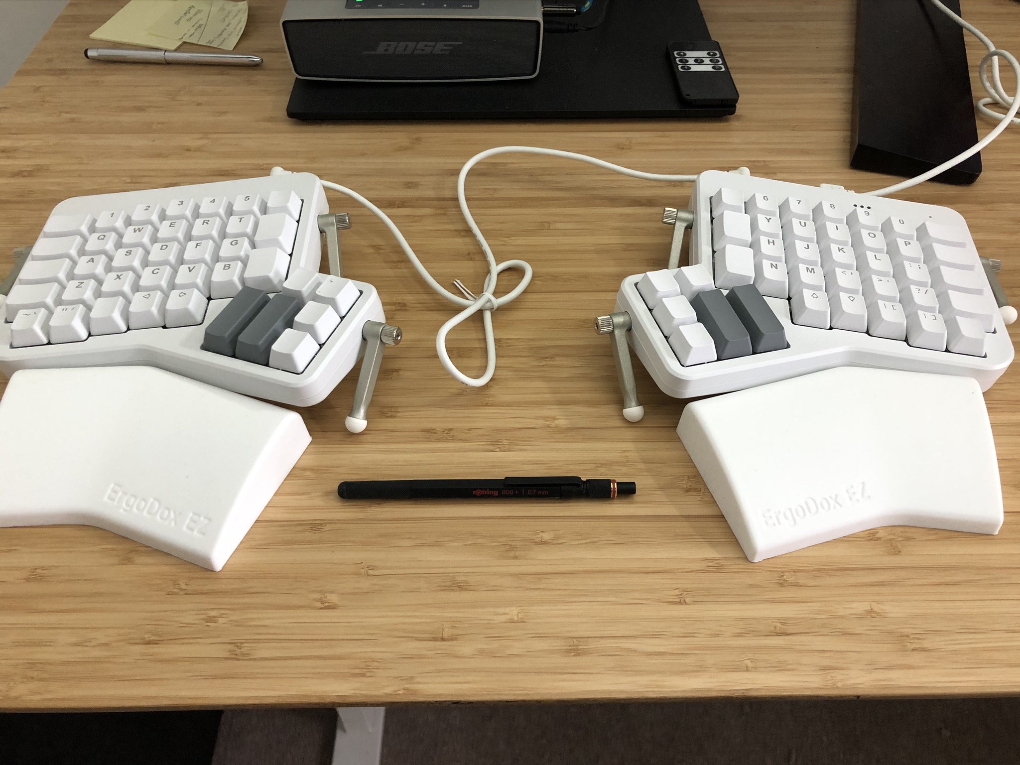 ErgoDox EZ Keyboard on a desk