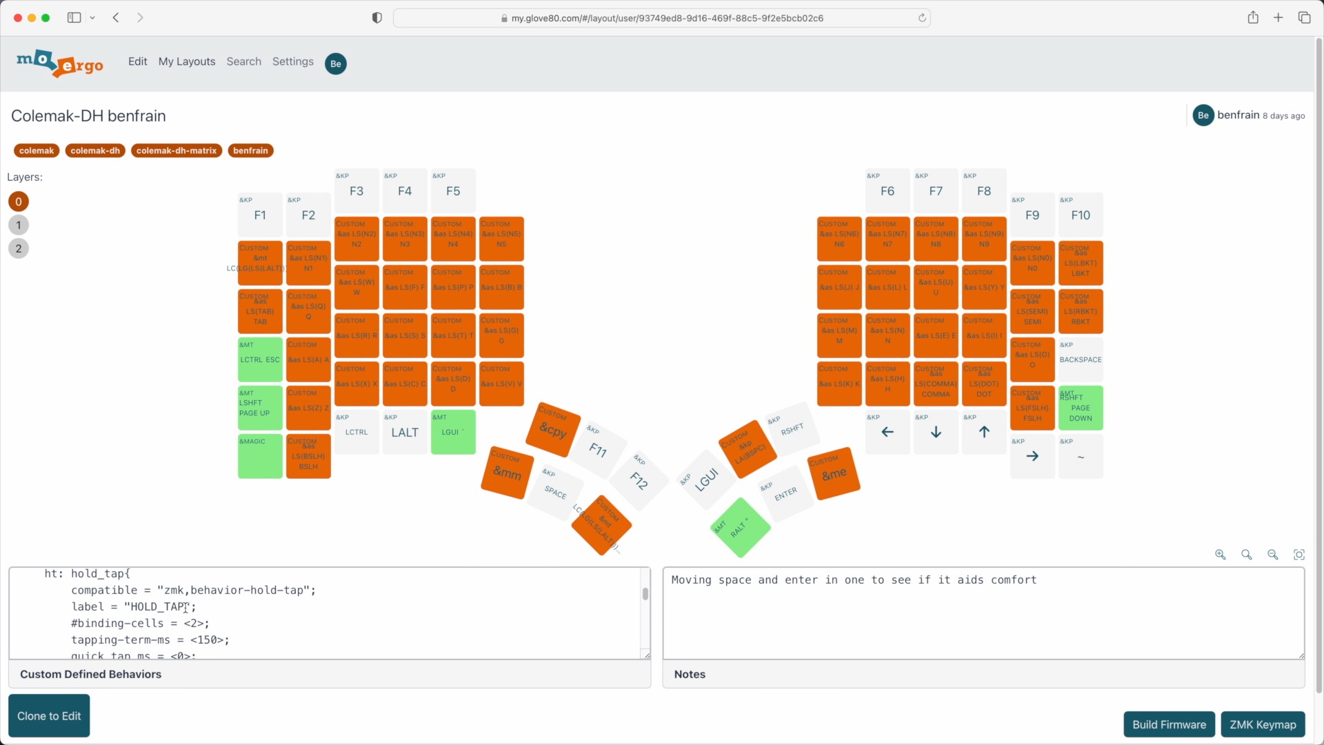 online Glove80 configurator