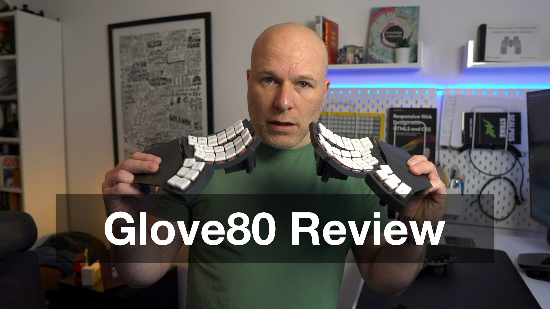 Holding the Glove80 keyboard