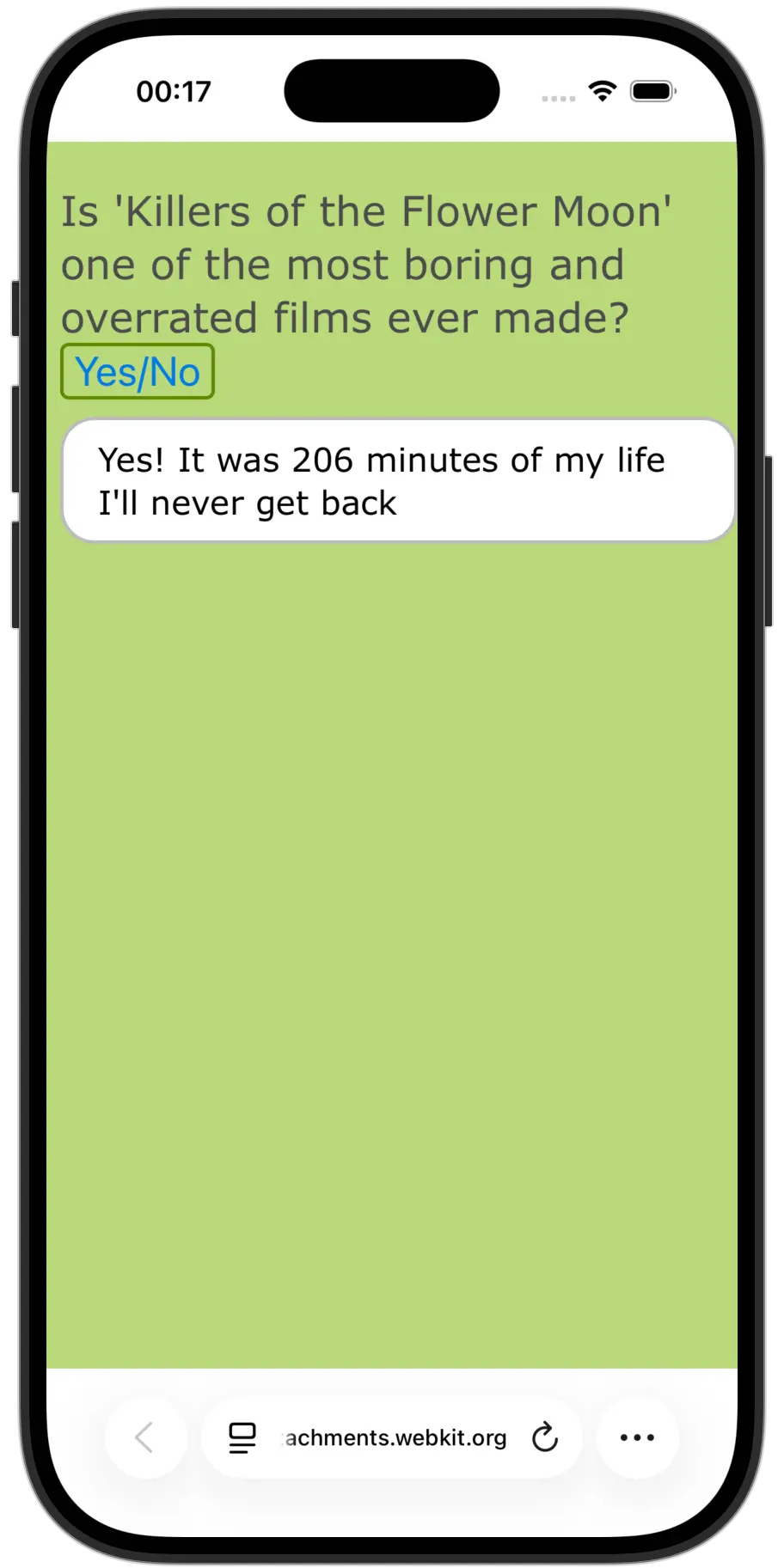 safari error on iPhone simulator