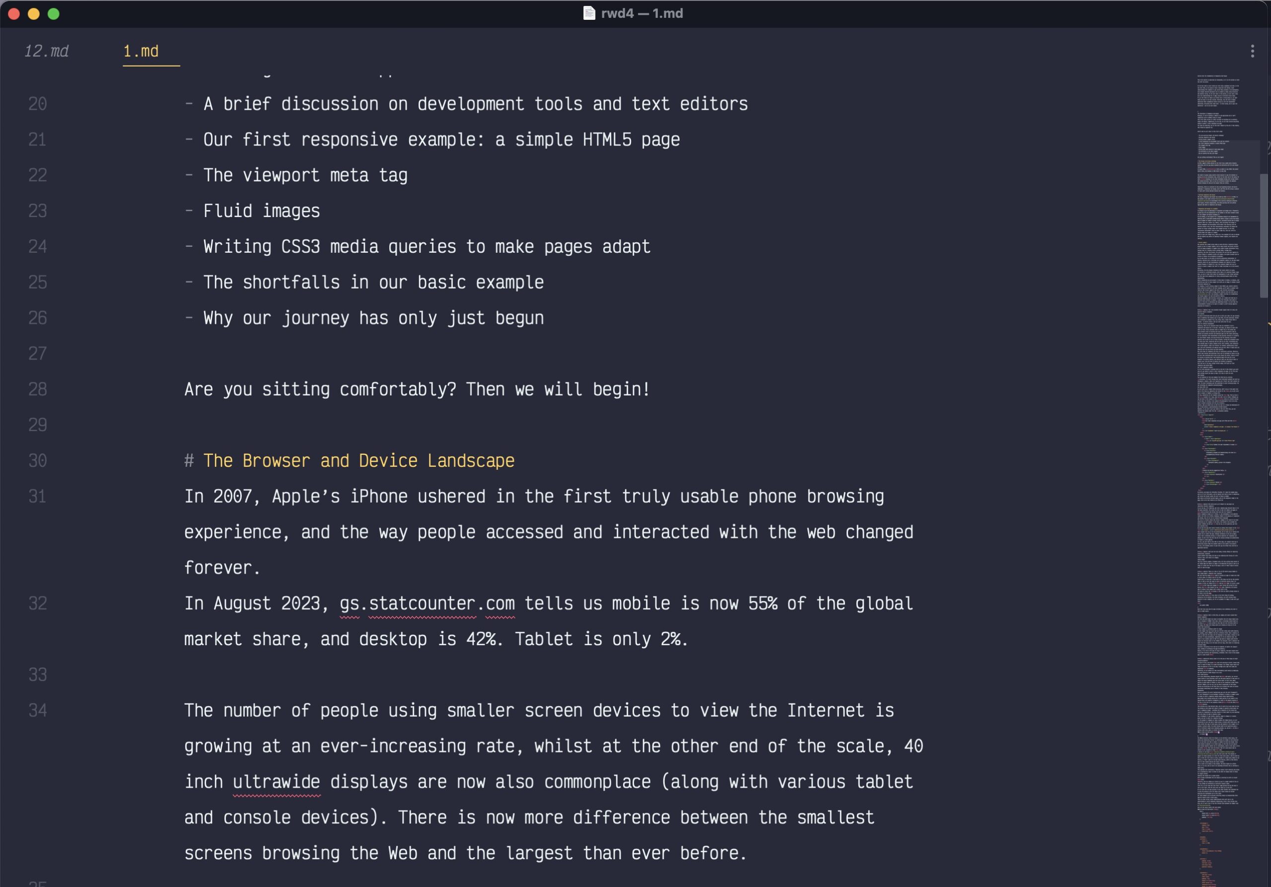 Screengrab of Sublime Text interface