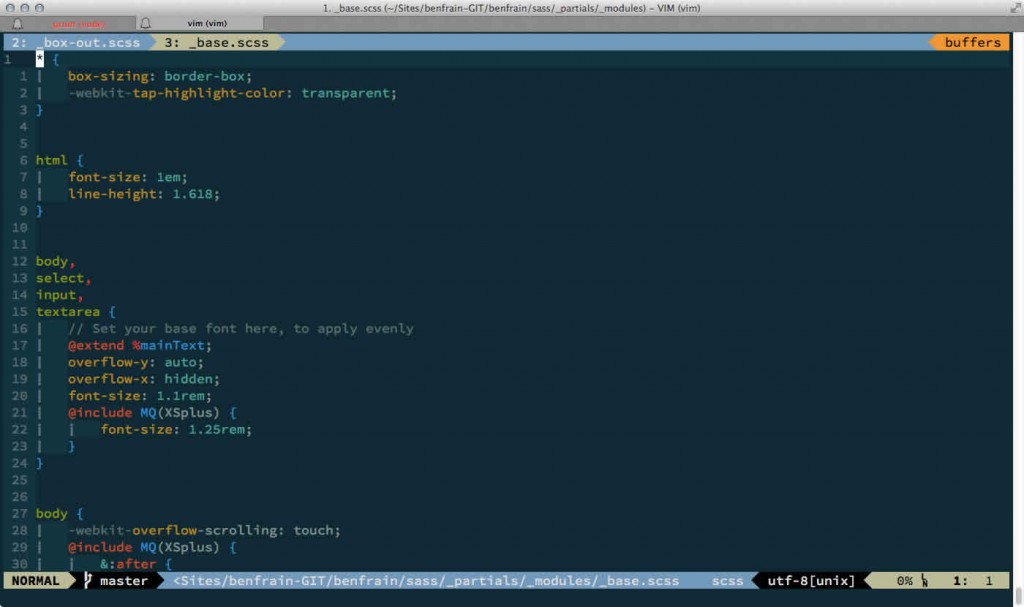 Image of my Vim screen